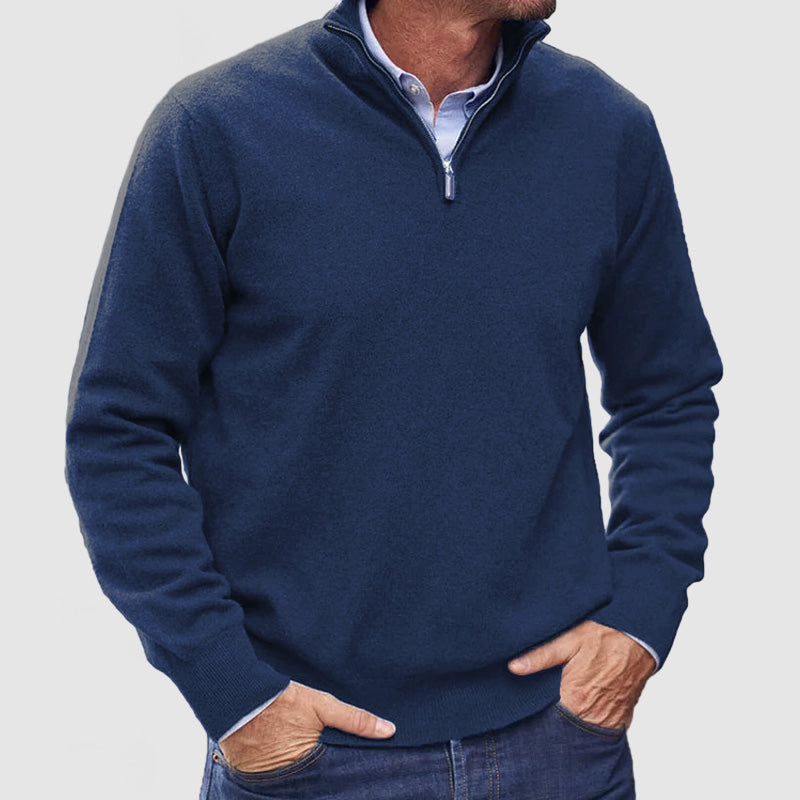 Erasmus | Herren Half-Zip Pullover Langarm Strickpullover