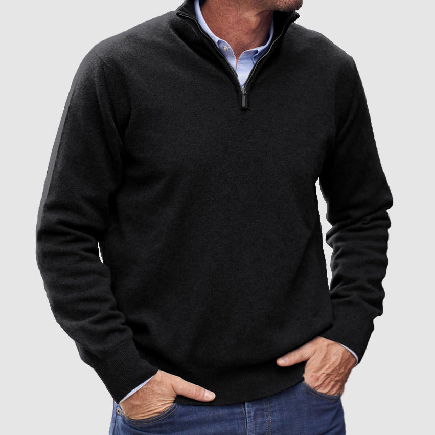 Erasmus | Herren Half-Zip Pullover Langarm Strickpullover