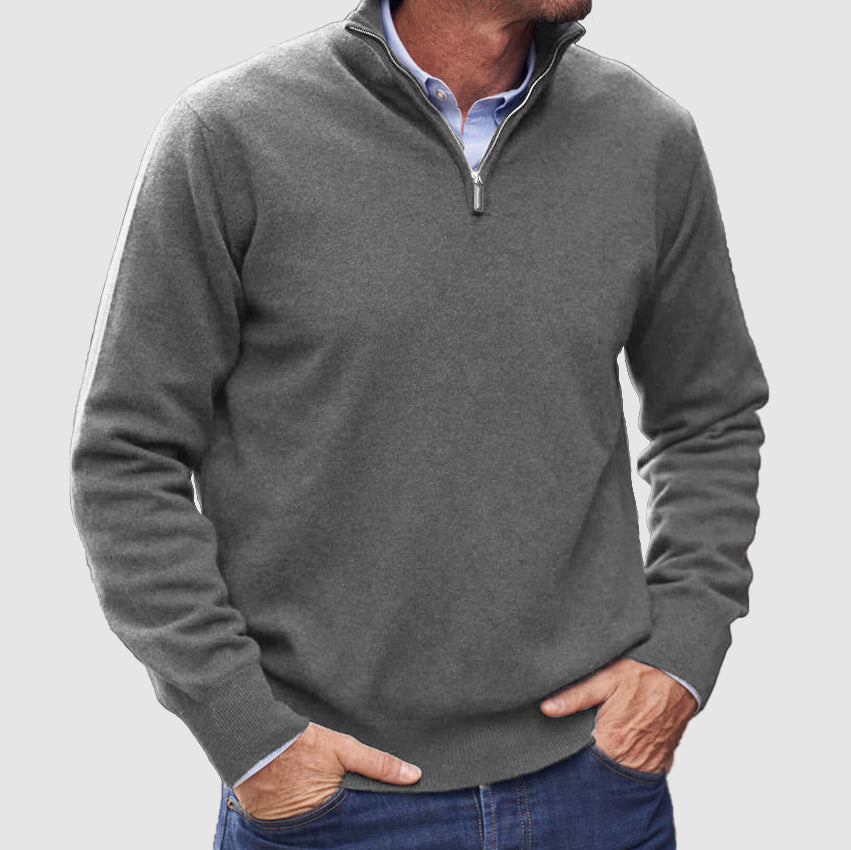 Erasmus | Herren Half-Zip Pullover Langarm Strickpullover