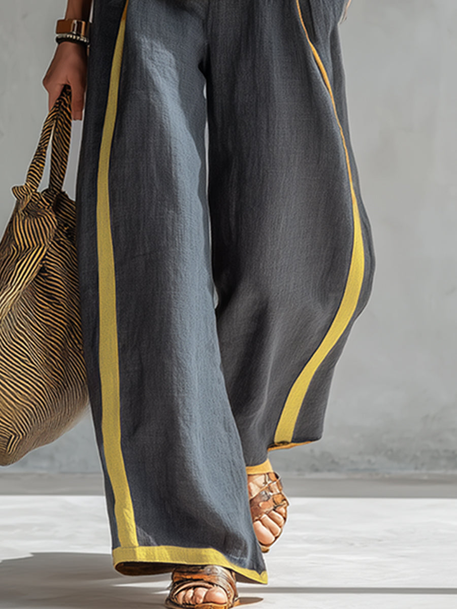 Estelle | Damen Zweiteiler Ärmellos Set mit Weiter Hose