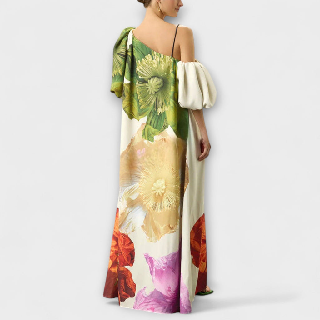 Eulalie | Damen One-Shoulder Asymmetrisches Maxikleid
