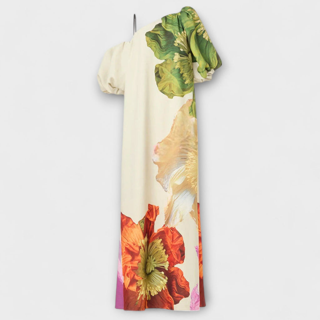 Eulalie | Damen One-Shoulder Asymmetrisches Maxikleid