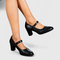 Evangelyn | Damen Mary Jane Pumps mit Blockabsatz
