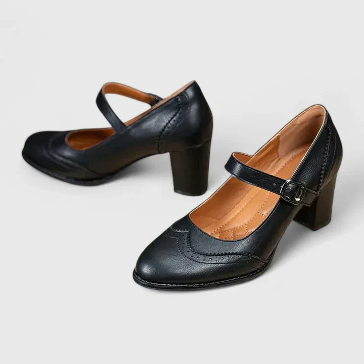 Evangelyn | Damen Mary Jane Pumps mit Blockabsatz