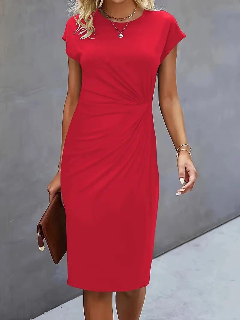 Damenkleid mit Rundhalsausschnitt – Elegantes Sommerkleid für Alltag & Besondere Anlässe