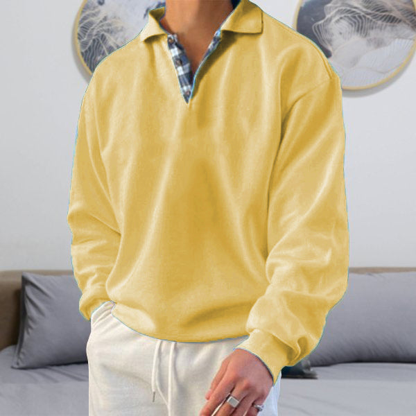 Owen | Herren Polo Pullover Casual Langarm Oversize Strickpullover