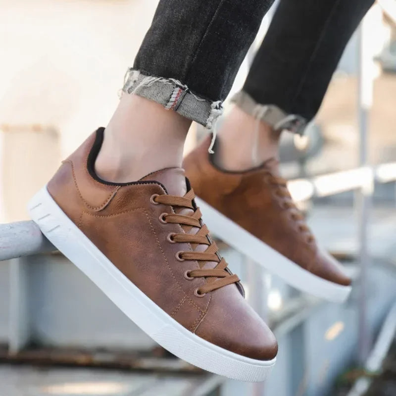 Rex | Herren Leder-Sneaker Low-Top Cupsole Casual