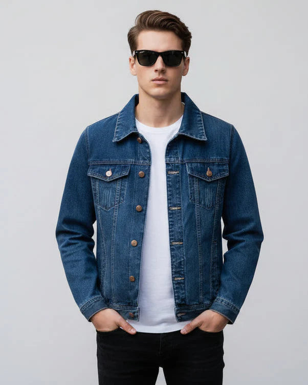Klassische Herrenjacke mit Brusttaschen und Kragen