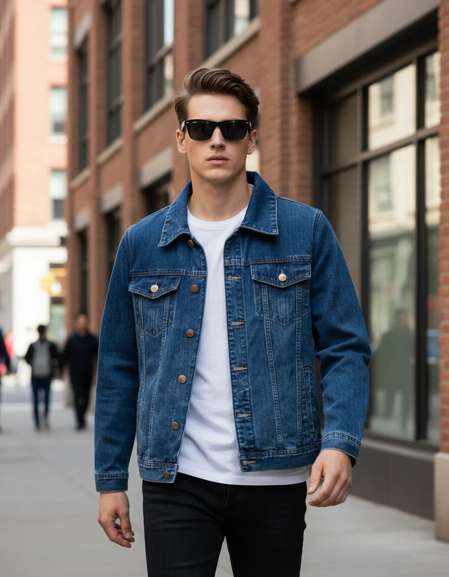 Klassische Herrenjacke mit Brusttaschen und Kragen