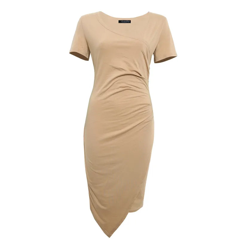 Damenkleid mit Rundhalsausschnitt – Elegantes Sommerkleid für Alltag & Besondere Anlässe