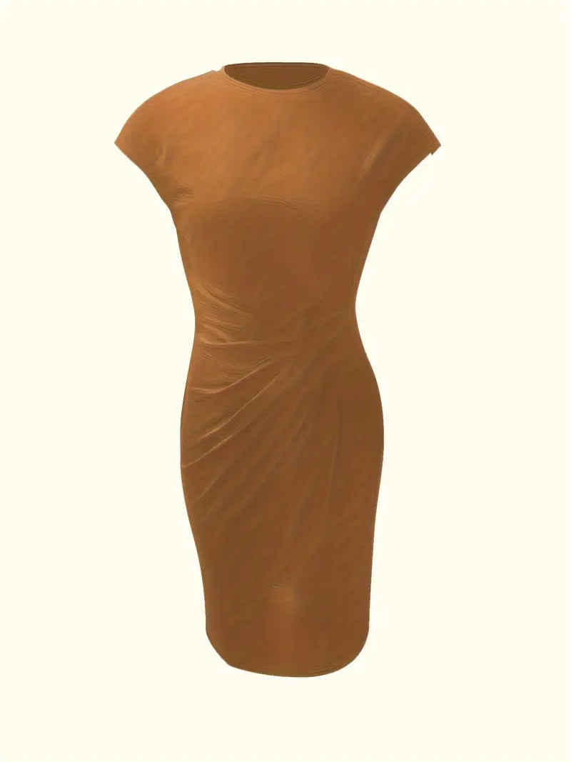 Damenkleid mit Rundhalsausschnitt – Elegantes Sommerkleid für Alltag & Besondere Anlässe