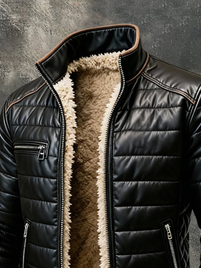 CLÉMEN | SCHWARZE WATTEJACKE MIT SHERPA-FUTTER