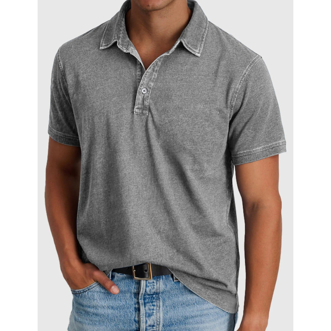 Fiete | Herren Stilvolles Denim Poloshirt
