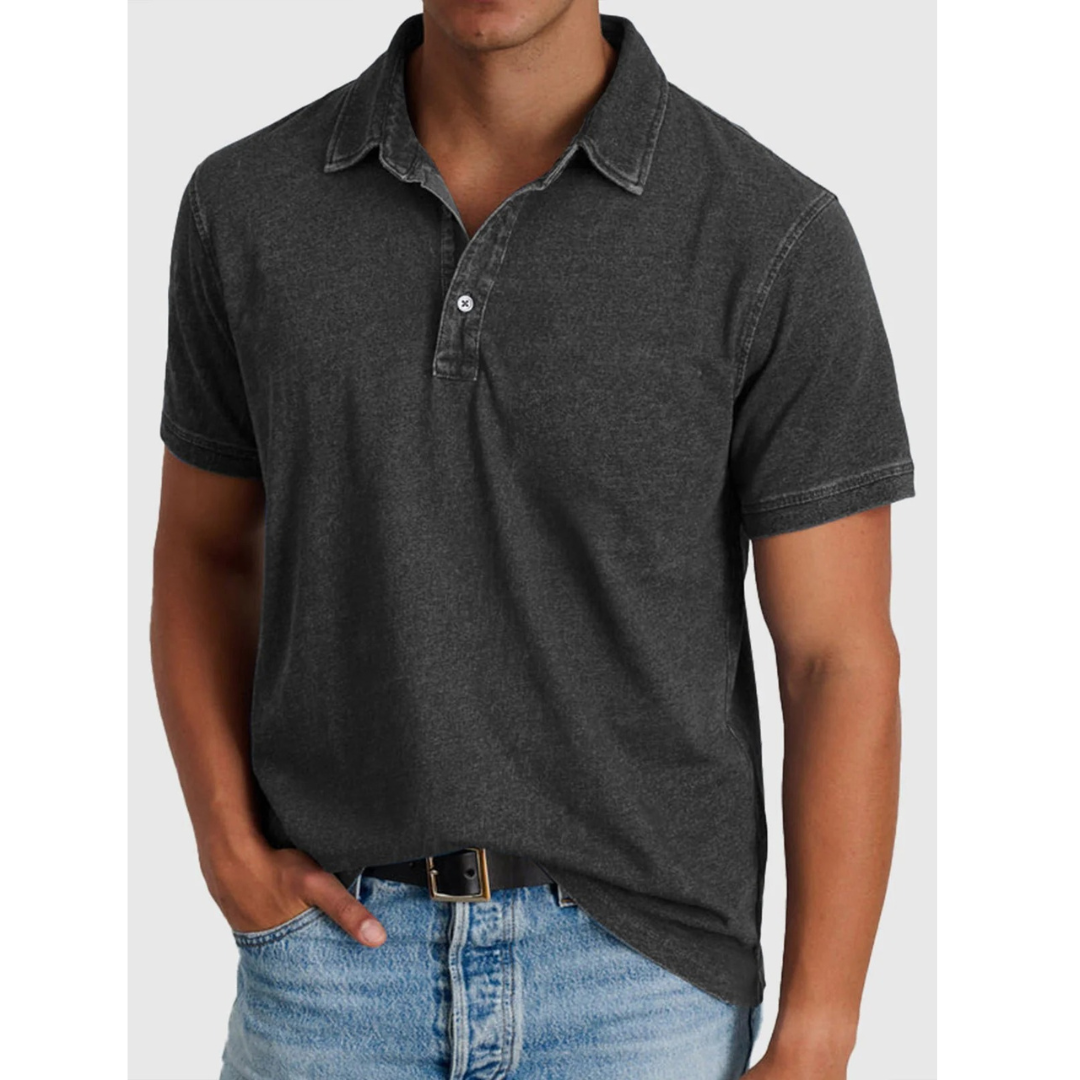 Fiete | Herren Stilvolles Denim Poloshirt