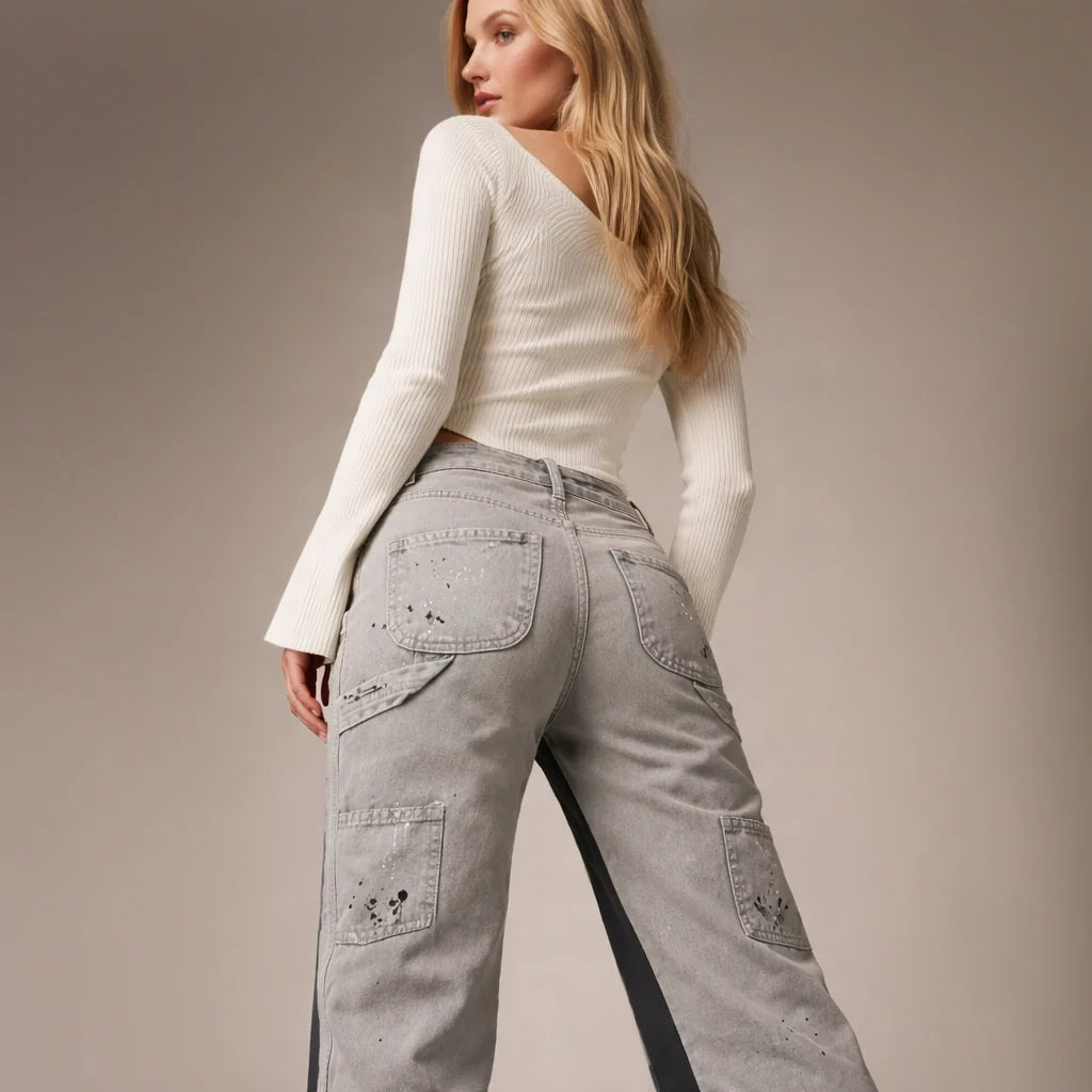 Schlaghose für Damen aus Denim im Carpetener-Stil