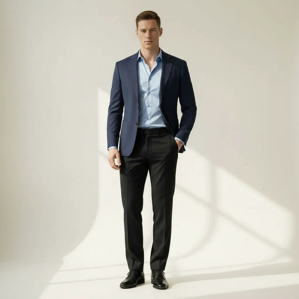 Bügelfreies Slim-Fit langarm Hemd für Herren mit Kragen in einfarbigem Design