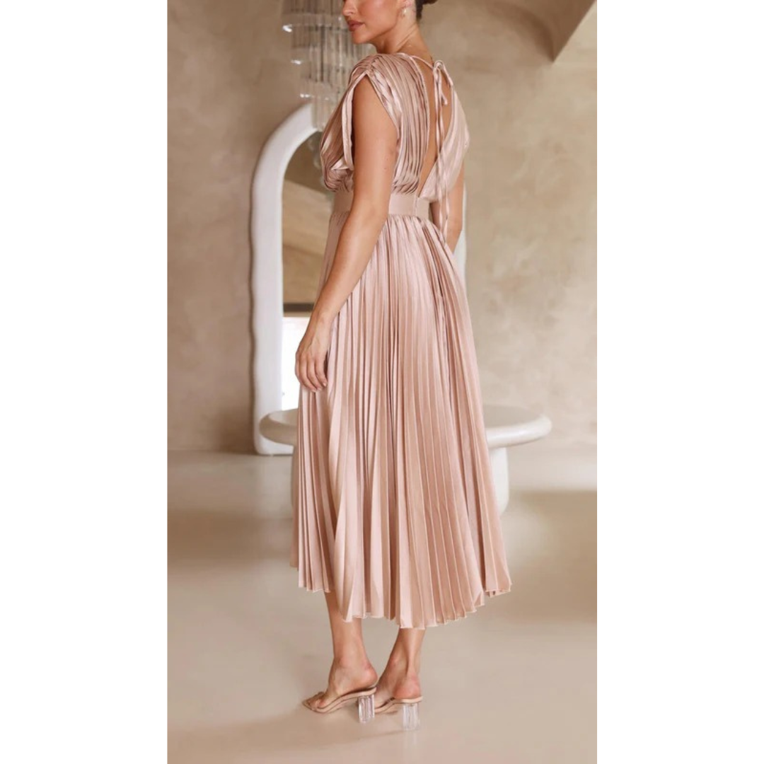 Finja | Damen Maxi Kleid Mit Falten Für Alltag