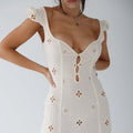 Damen Sommer Cut-Out Hochzeitsgast Midikleid