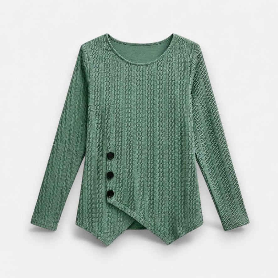 Elegantes Langarmshirt Damen mit Asymmetrischem Saum