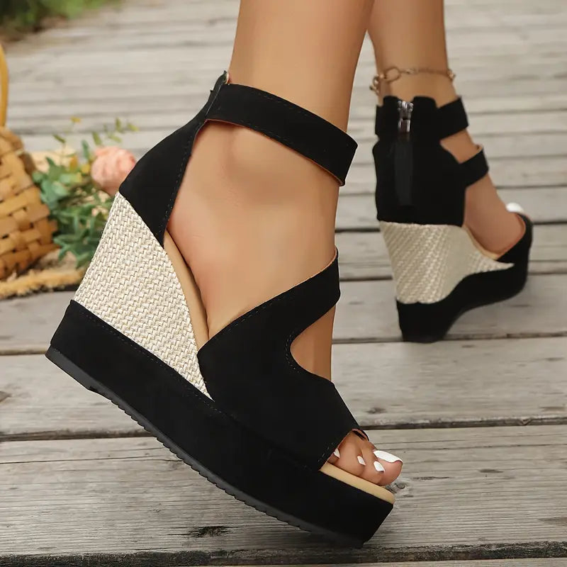 Florentia | Damen Riemchen Keilabsatz Sandalen