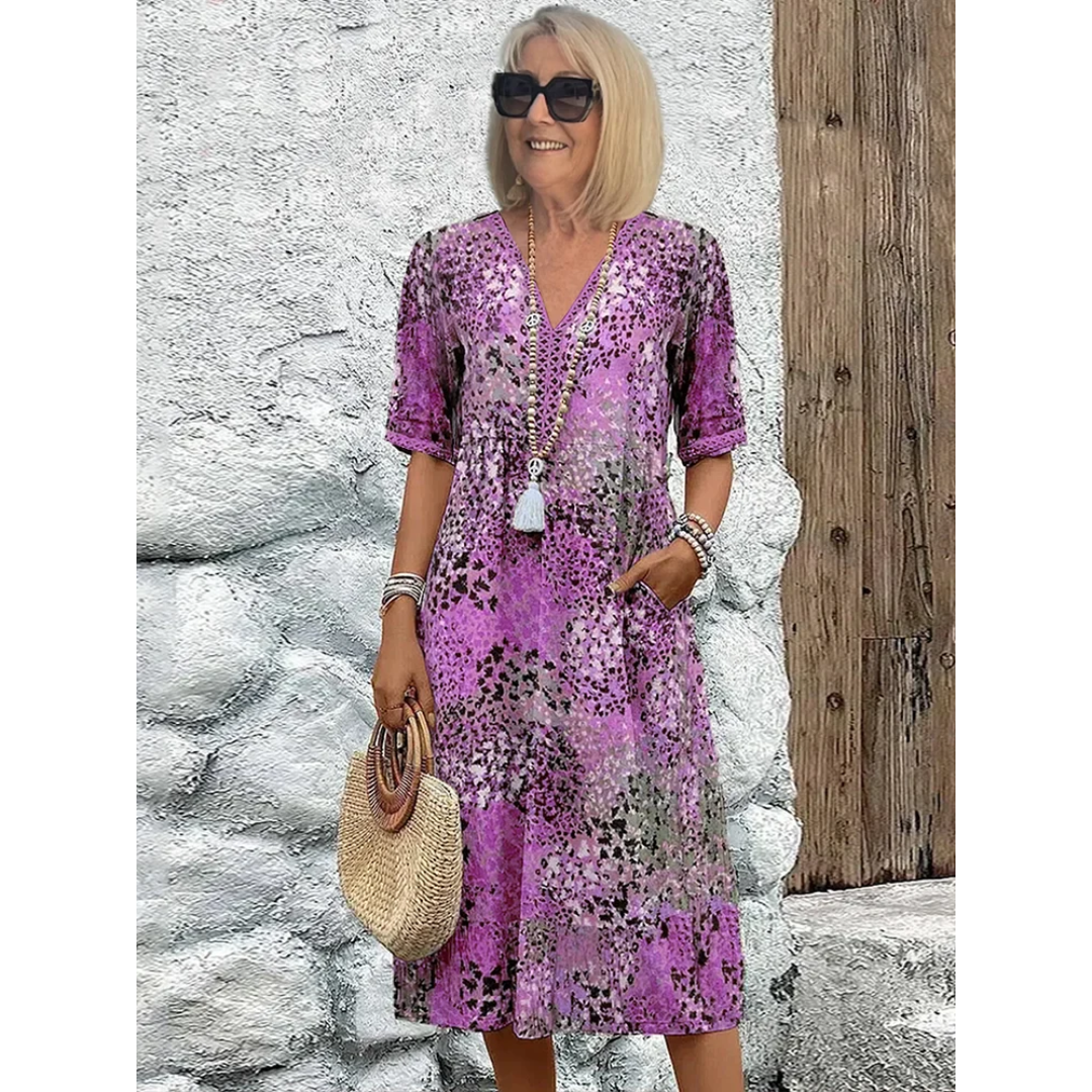 Florentina | Damen Stilvolles Sommerkleid Floral Komfort