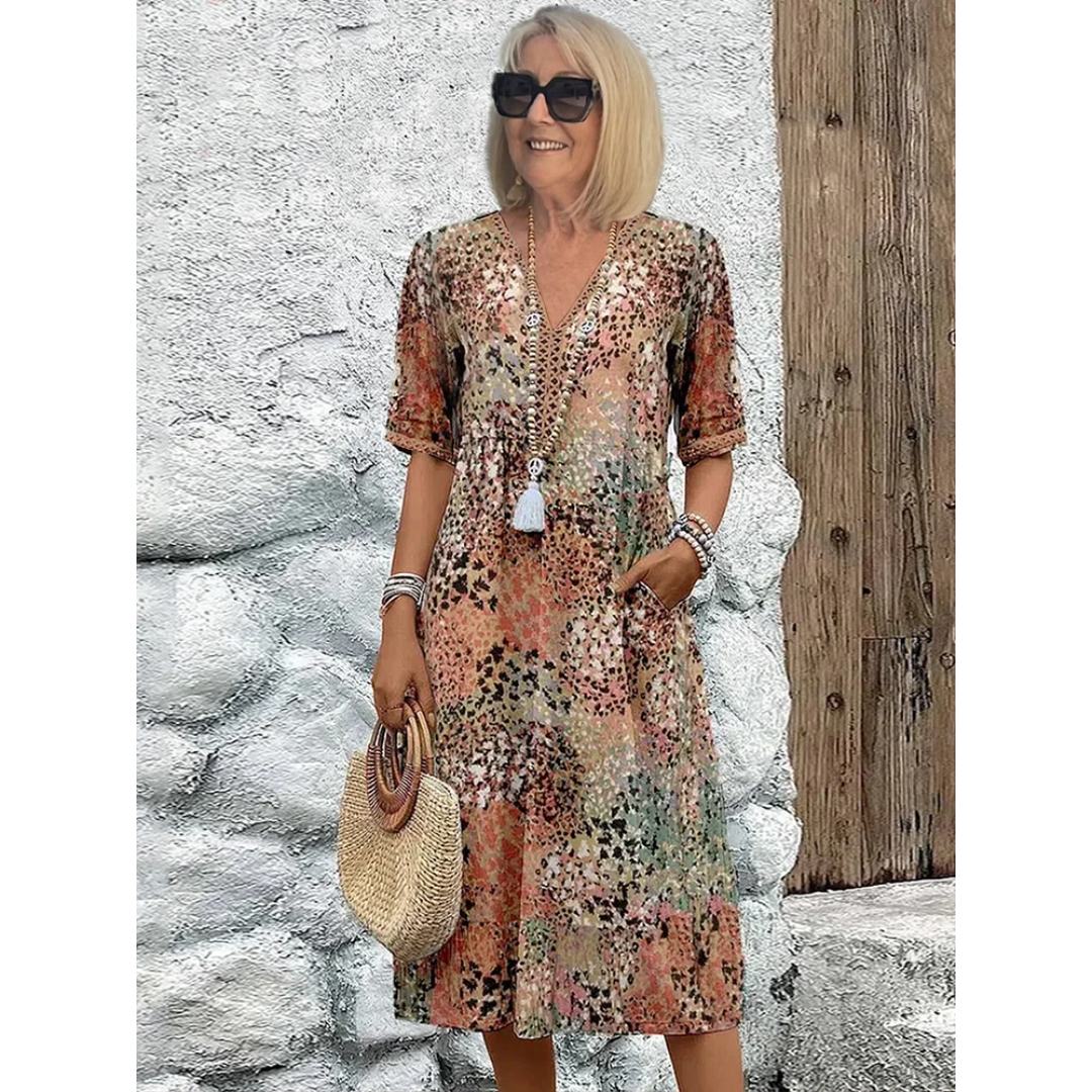 Florentina | Damen Stilvolles Sommerkleid Floral Komfort