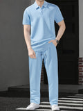 Herren Straight Fit Polokragen Sommer Set