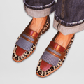 Damen Lässig Slip On Loafers mit Fransen
