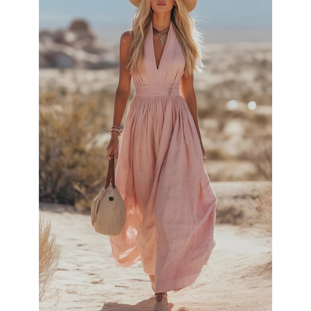 Franka | Damen Neckholder Maxikleid Boho