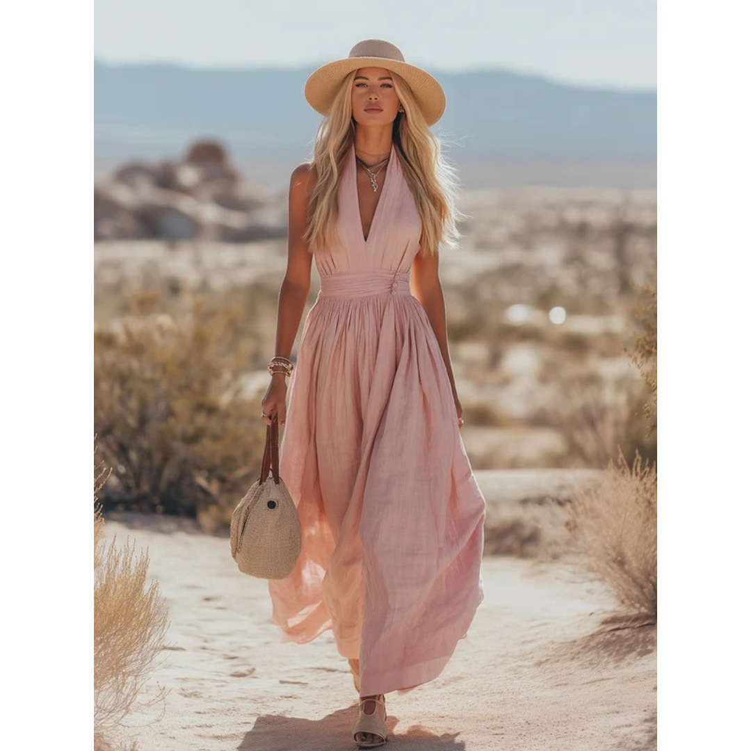Franka | Damen Neckholder Maxikleid Boho