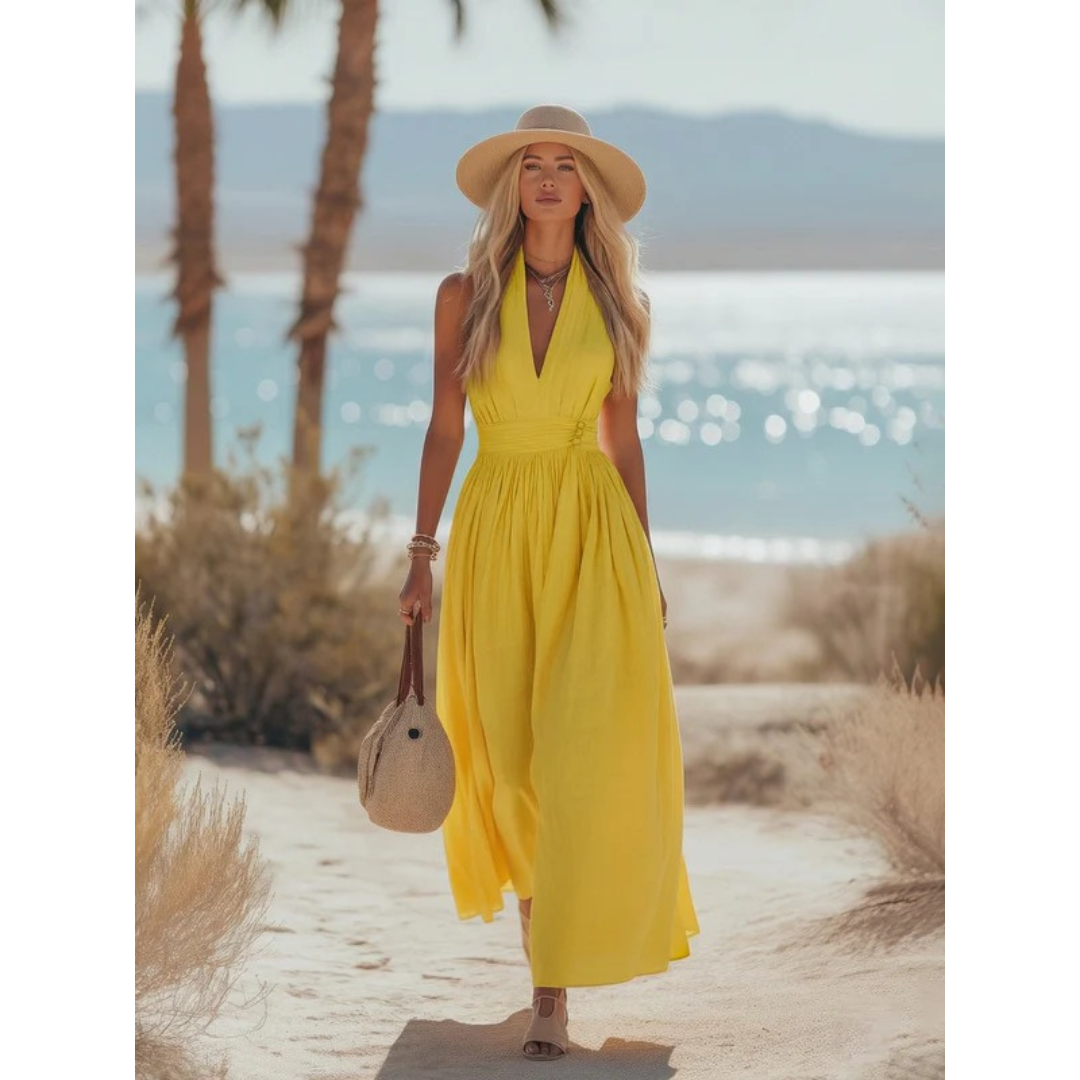 Franka | Damen Neckholder Maxikleid Boho