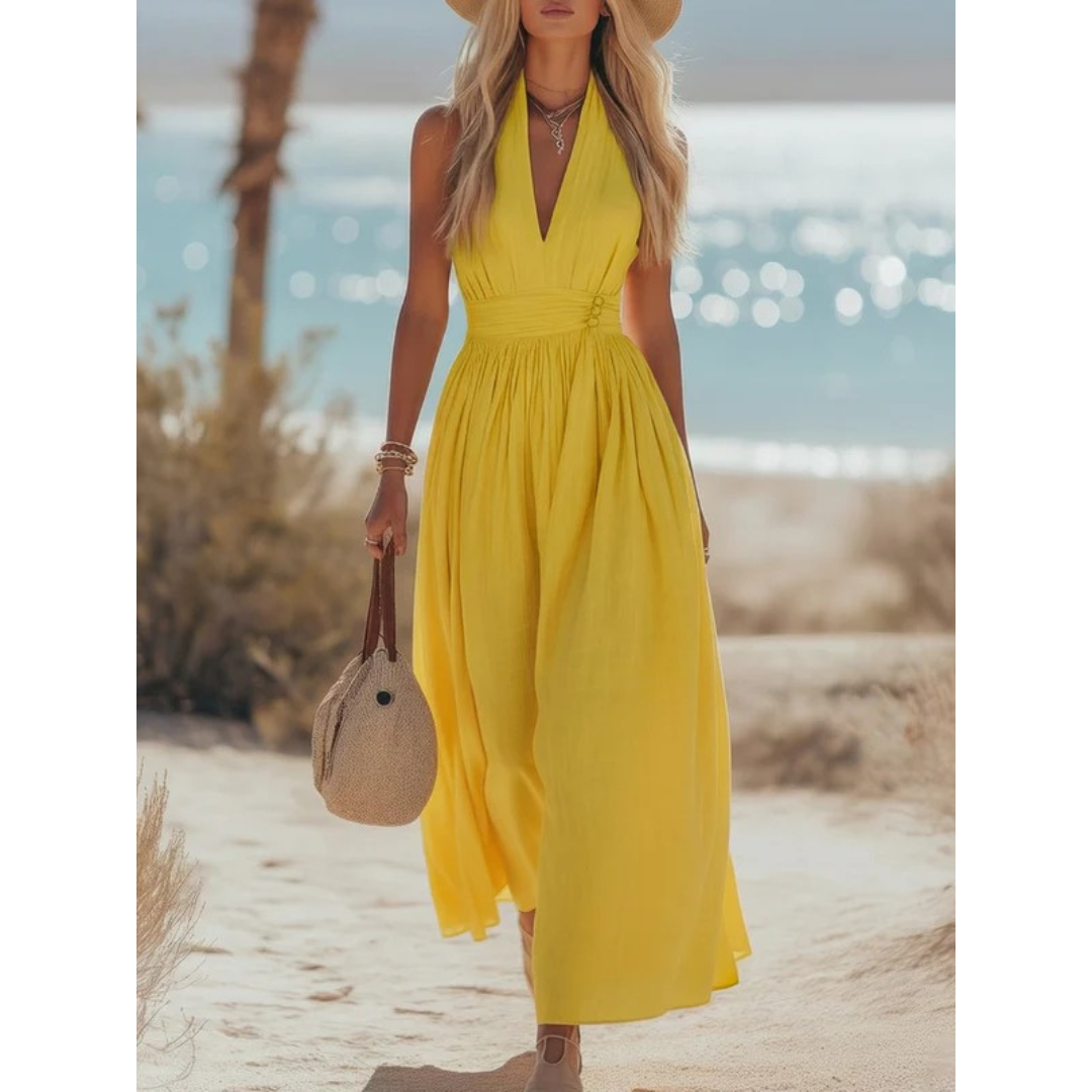 Franka | Damen Neckholder Maxikleid Boho