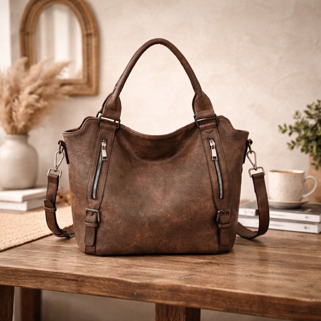 Franka | Damen Schultertasche mit Verstellbarem Riemen