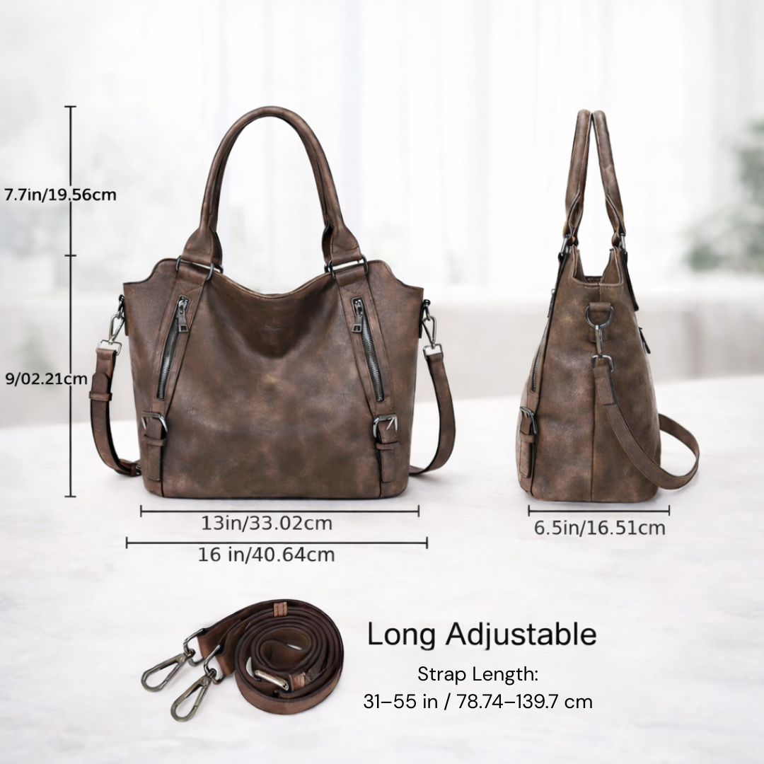 Franka | Damen Schultertasche mit Verstellbarem Riemen