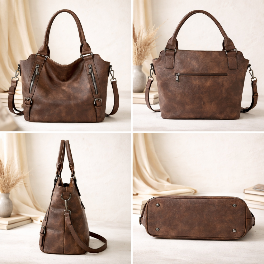 Franka | Damen Schultertasche mit Verstellbarem Riemen