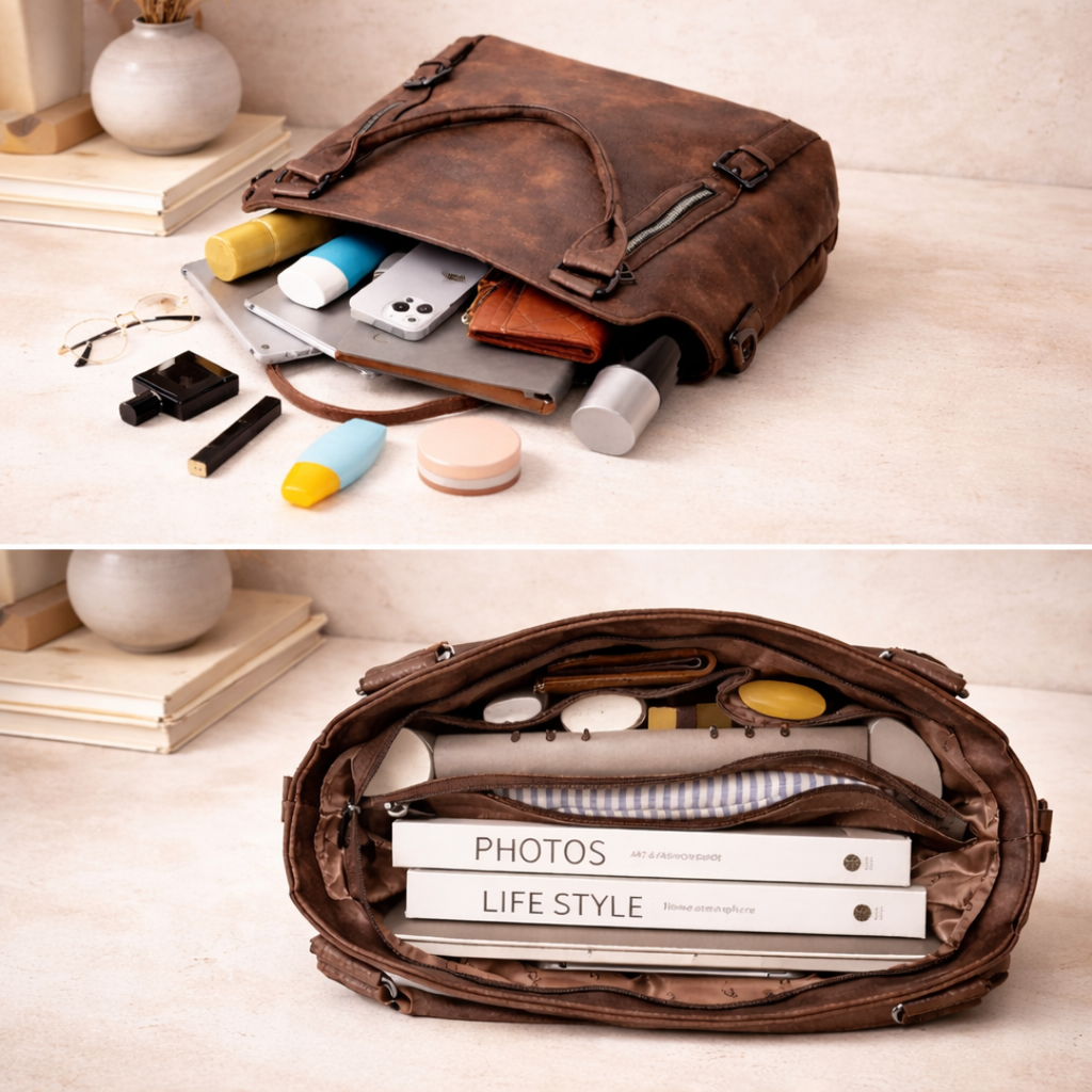Franka | Damen Schultertasche mit Verstellbarem Riemen