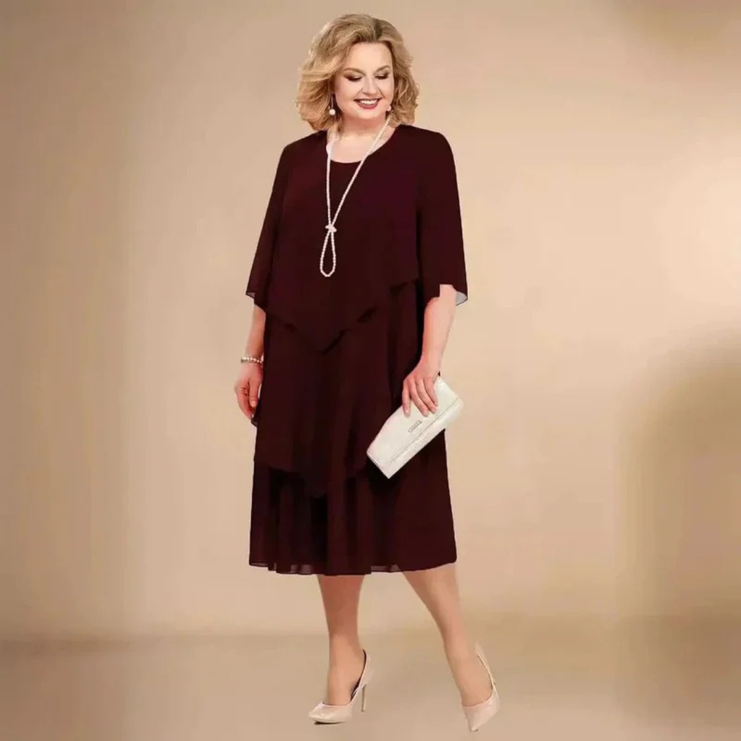 Franzi | Stilvolles Midi-Abendkleid in Große Größen