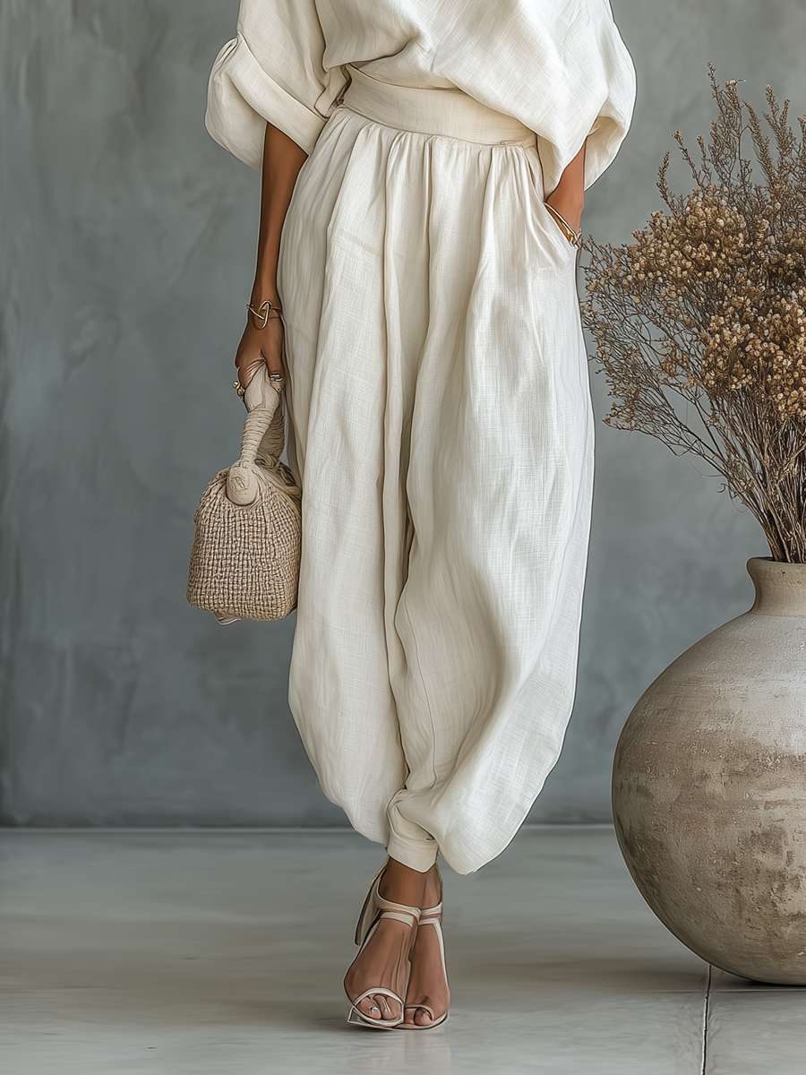Franziska | Damen Schulterfreies Langarm Outfit Set