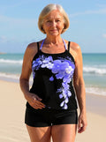 Damen Spaghettiträger Tankini Badeanzug