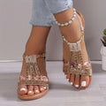 Freya | Damen Riemchen Sandalen mit Blumenmuster