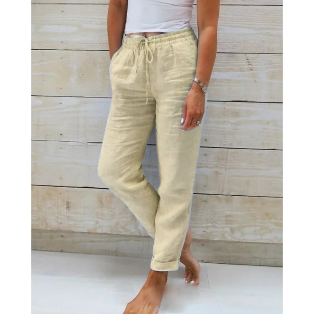 Friede | Damen Bequeme Sommer Leinen Hose