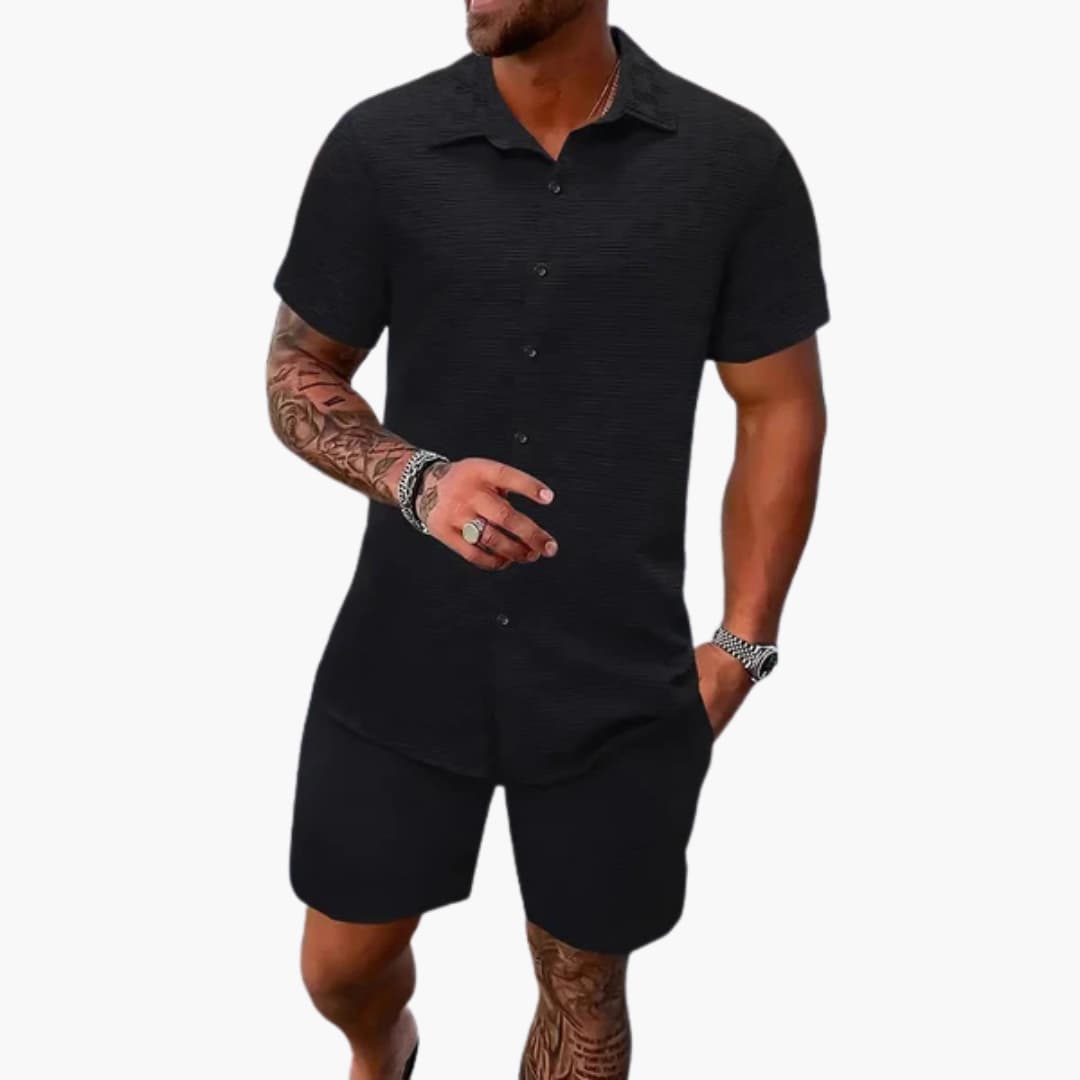 Friedrich | Herren Kurzarm Hemd Shorts Set