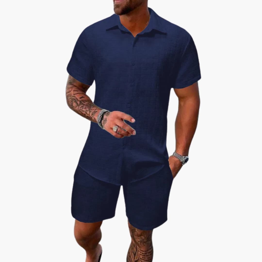 Friedrich | Herren Kurzarm Hemd Shorts Set