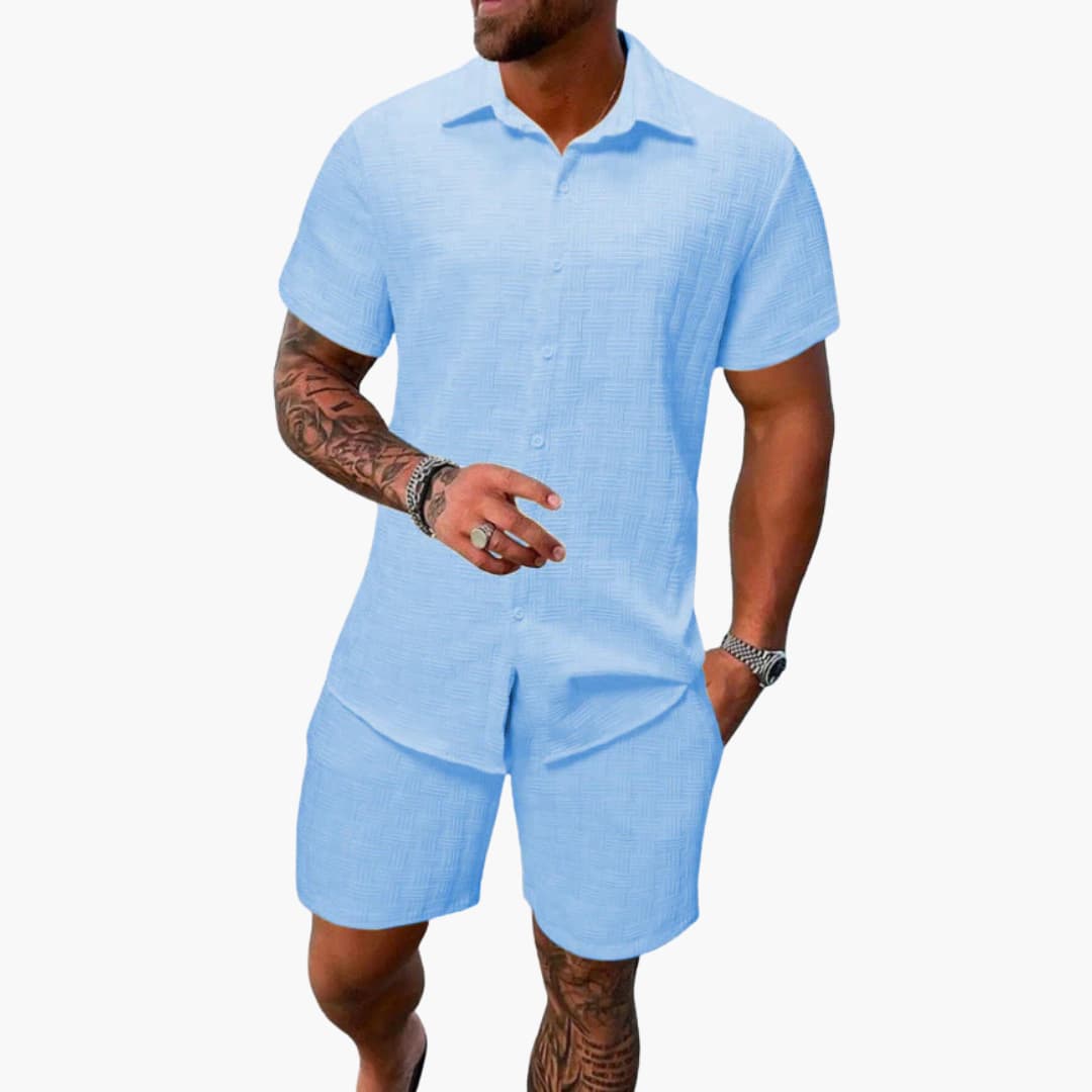 Friedrich | Herren Kurzarm Hemd Shorts Set