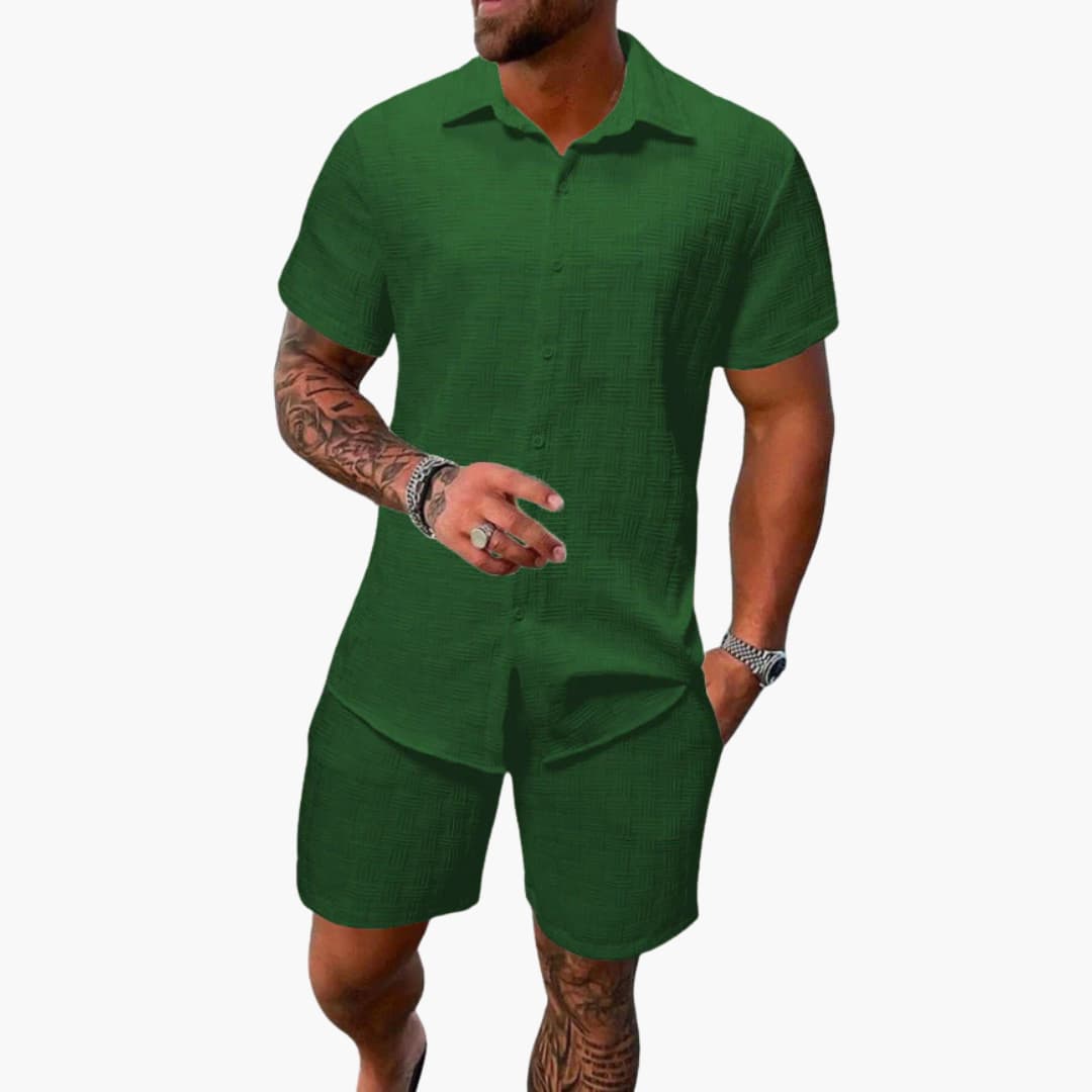 Friedrich | Herren Kurzarm Hemd Shorts Set