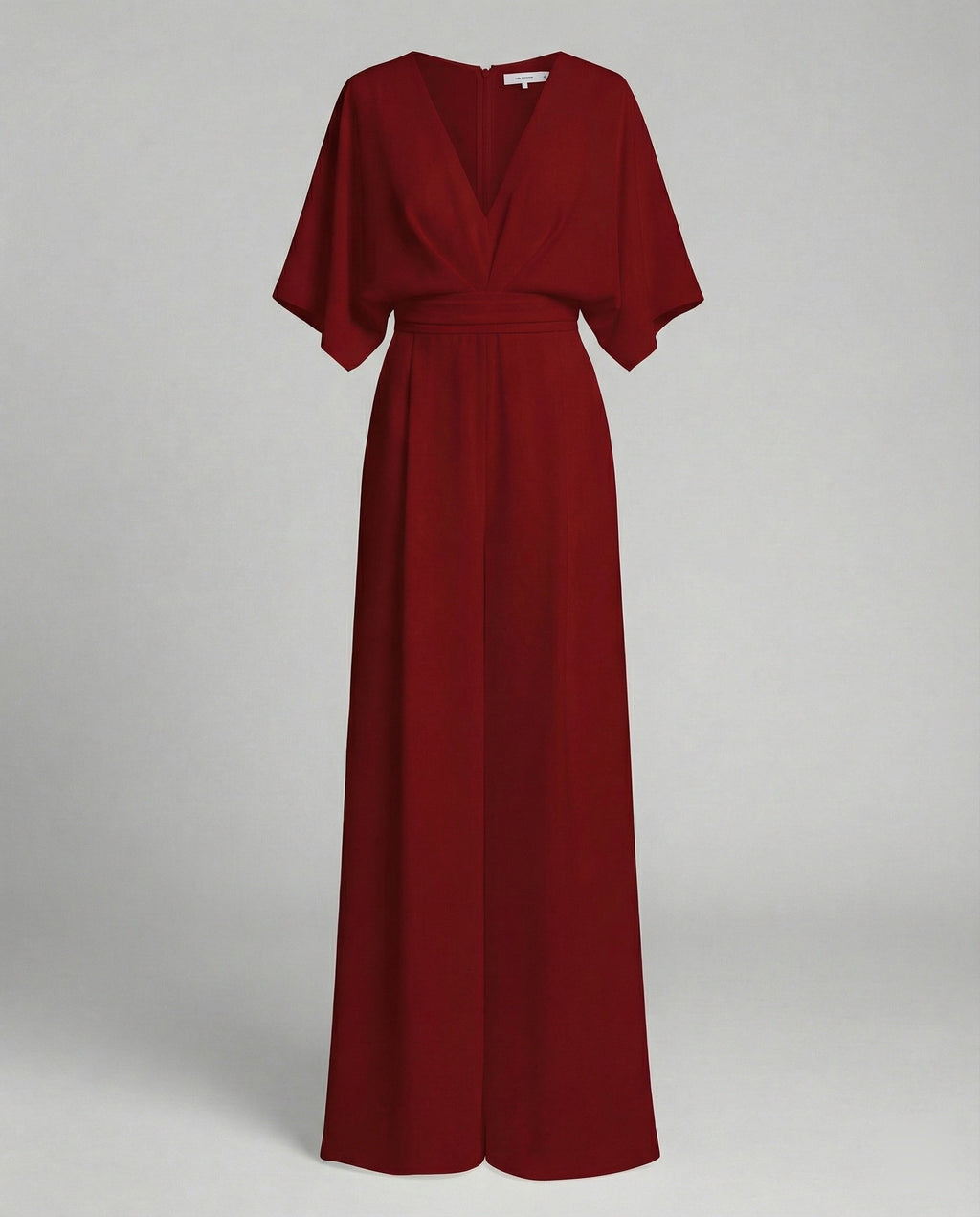 Eleganter Jumpsuit mit kurzen Ärmeln und V-Ausschnitt