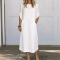 Gabriela | Damen Modernes Sommerkleid Midi Boho A-Linie