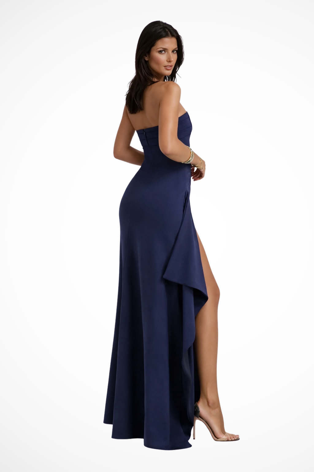 Galatea | Damen Trägerloses Abendkleid mit Schlitz Maxi