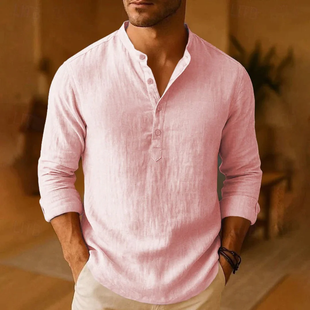 Gero | Herren Henley Shirt Schlicht Design Modern
