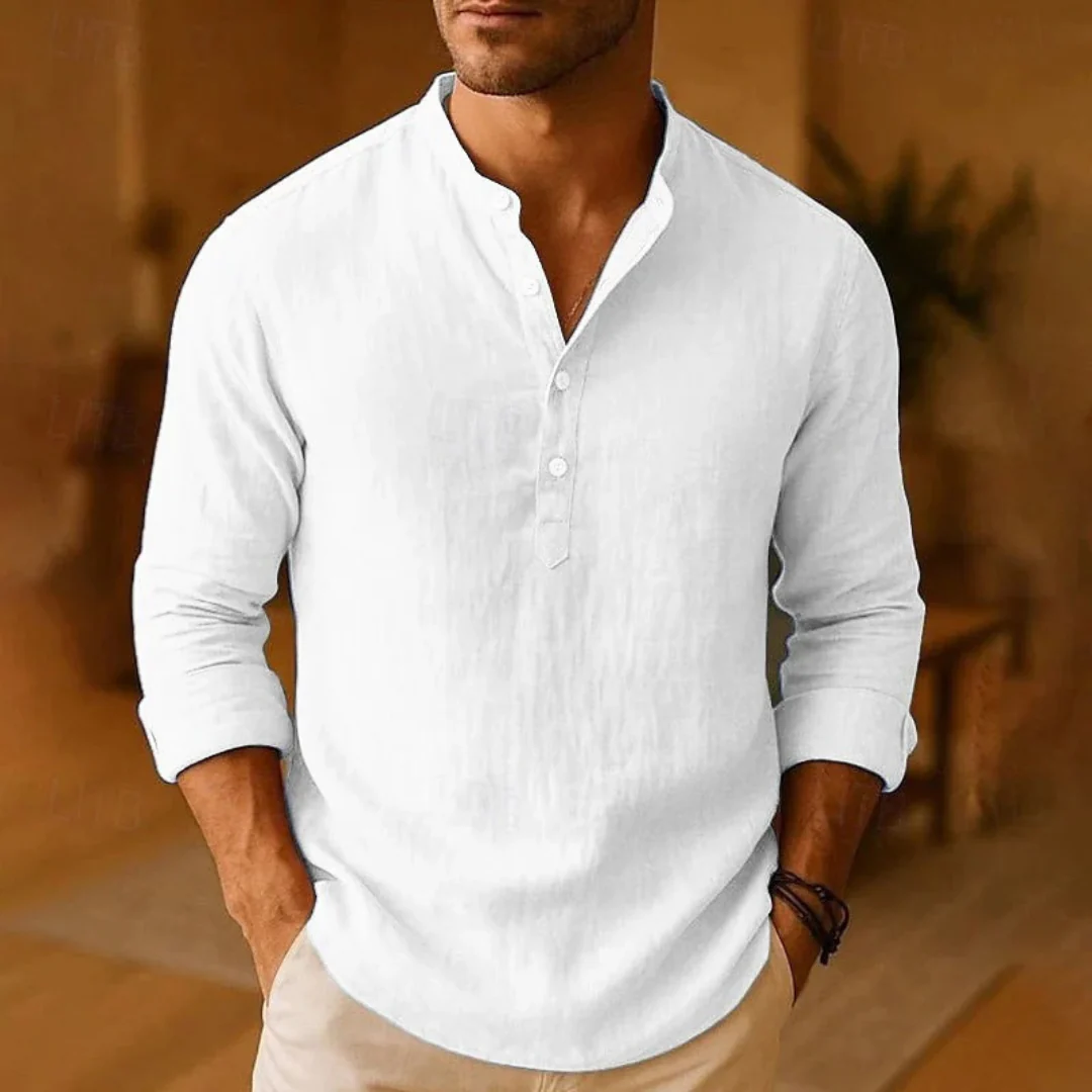 Gero | Herren Henley Shirt Schlicht Design Modern
